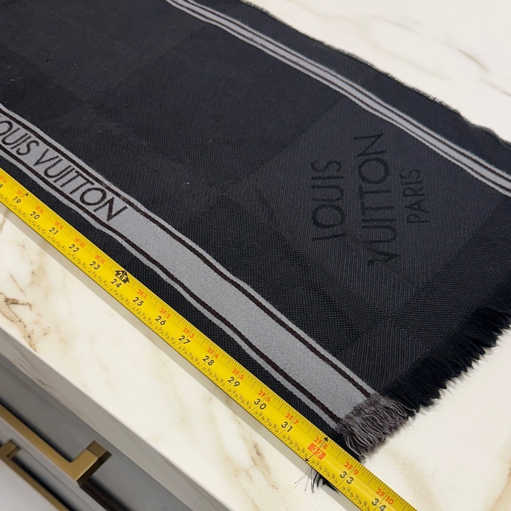 Louis Vuitton Dark Charcoal and Light Gray Scarf - Picture 5 of 5
